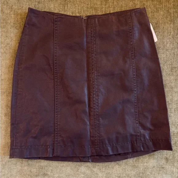 Free People Black Leather Skirt - Picture 2 of 6